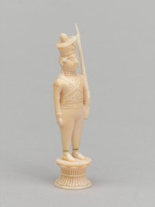 Biały pionek, figura szachowa, Indie, 1820 ok