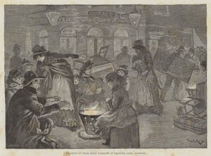 Eksmisja biednych irlandzkich rodzin w Leather Lane, Holborn autorstwa William Douglas Almond
