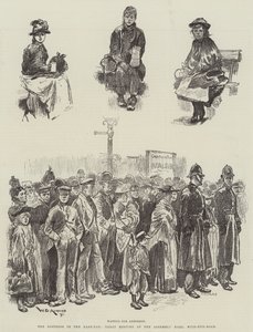 Cierpienie na East-Endzie, wielkie spotkanie w sali zgromadzeń, Mile-End-Road autorstwa William Douglas Almond