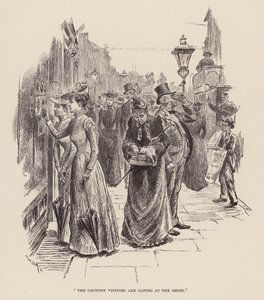 "Wiejscy goście gapią się na sklepy" (grawerunek) autorstwa William Douglas Almond