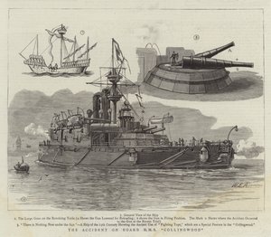 Wypadek na pokładzie HMS Collingwood autorstwa William Edward Atkins