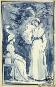 Dwie kobiety w stroju z końca XVIII wieku autorstwa William Edward Frost