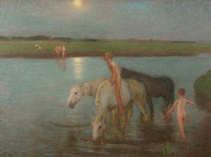 Brzeg rzeki autorstwa William Edward Stott