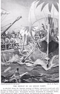 Klęska floty jońskiej, ilustracja z „Historii narodów Hutchinsona”