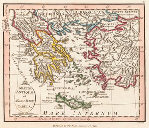 Starożytna Grecja. Morze Egejskie. Azja Miniejsza. Mapa.