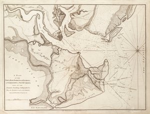 Plan miasta Charlestown, Karolina Południowa autorstwa William Faden