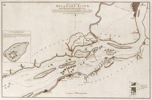 Bieg rzeki Delaware od Filadelfii do Chester, Ameryka Północna autorstwa William Faden