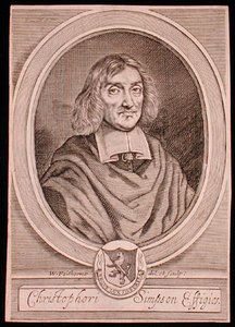 Portret Christophera Simpsona (ok. 1605-69) (grawerowanie) autorstwa William Faithorne