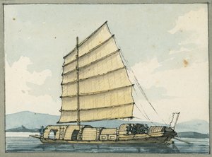 Chińska łódź handlowa