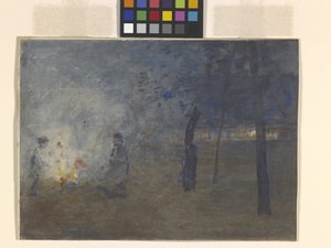 Płonące liście (akwarela na papierze)