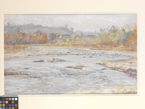 Whitewater Rapids (akwarela na białawym papierze)