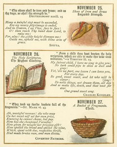 Strona z Księgi Jubileuszowej Godła Biblijnego (kolorowa litografia) autorstwa William Foster