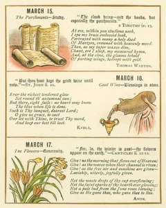 Strona z Księgi Jubileuszowej Godła Biblijnego (kolorowa litografia) autorstwa William Foster