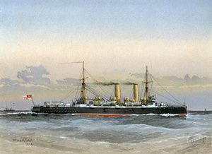 HMS Blenheim, krążownik pierwszej klasy Royal Navy, 1892 autorstwa William Frederick Mitchell