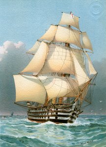HMS Victoria, okręt wojenny z armatą Royal Navy 121, c1859, c1890-c1893.