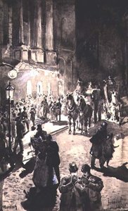 The Door of the Lyceum, Edinburgh (atrament i chińska biel) autorstwa William G. Burn Murdoch