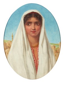 Portret arabskiej dziewczyny (olej na panelu)