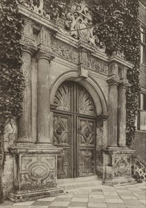 Doorway, The North Doorway, Hatfield House, Herts (zdjęcie czarno-białe) autorstwa William Galsworthy Davie
