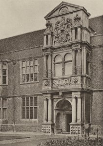 Doorway, The North Wing, Cobham Hall, Kent (zdjęcie czarno-białe)