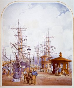 Doki Waterloo, Liverpool, 1864 r. autorstwa William Gawin Herdman