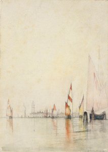 Łodzie na lagunie, Wenecja autorstwa William Gedney Bunce