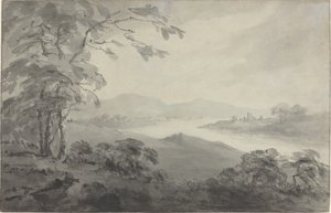 Krajobraz rzeki z ruinami autorstwa William Gilpin