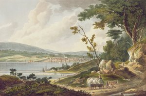 Newburg, nr 14 z Hudson River Portfolio, rycina J. Hill, 1821-25