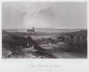 Miasto Ulm z wysokości (rycina) autorstwa William H. Bartlett