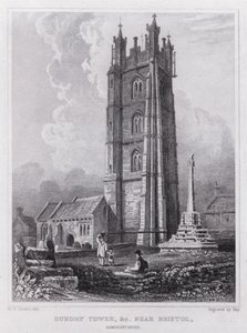 Dundry Tower itp. w pobliżu Bristolu, Somersetshire (grawerowanie) autorstwa William H. Bartlett