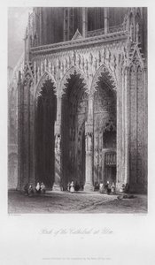 Kruchta katedry w Ulm (rycina) autorstwa William H. Bartlett