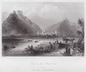 Scena w Altmuhl-thal, Bawaria (grafika) autorstwa William H. Bartlett