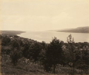 Seneca Lake i Watkins Glen, dla Lehigh Valley Railroad autorstwa William H. Rau