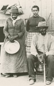 Pocztówka Harriet Tubman, Nelsona Davisa i córki Gertie, ca. 1887, wydrukowany 1992. autorstwa William Haight Cheney