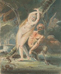Amymone z lubieżnym satyrem, 1770-80. autorstwa William Hamilton