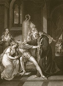 Edwy i Elgiva, rycina Isaaca Taylora, ilustracja z "Historii Anglii" Davida Hume