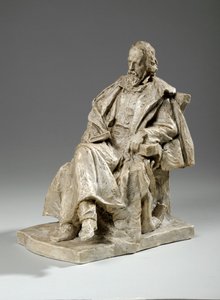 Maquette for Alfred, Lord Tennyson z siedzibą w Trinity College, Cambridge, ok. 1909 (tynk) autorstwa William Hamo Thornycroft