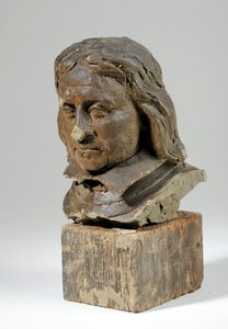 Portret Olivera Cromwella (wosk i drewno) (patrz także 440363) autorstwa William Hamo Thornycroft