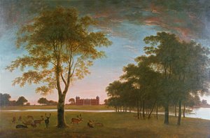 Dom i park Osterley wieczorem