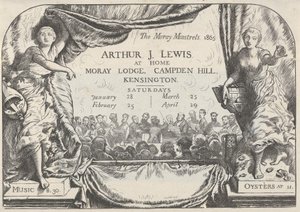 Karta zaproszenia Moray Minstrels Arthura Jamesa Lewisa, 1865. autorstwa William Harcourt Hooper
