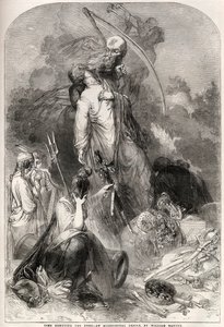 Alegoria śmierci Arthura Wellesleya (1769-1852), księcia Wellington - rysunek Williama Harveya