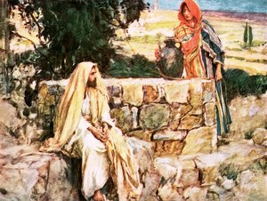 Chrystus i Niewiasta Samarii autorstwa William Hatherell