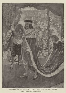 Koronacja Karola I, jego postęp do opactwa autorstwa William Hatherell