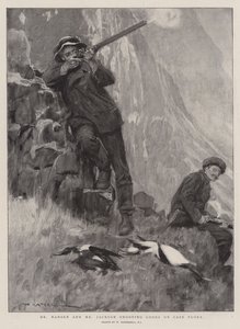 Dr Nansen i Mr Jackson strzelają do Loons na Cape Flora autorstwa William Hatherell