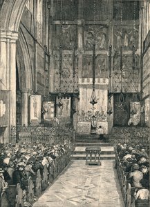 Wnętrze kościoła św. Albansów, Holborn, koniec XIX wieku. autorstwa William Hatherell
