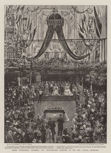 Akcesja królowej Wilhelminy, ceremonia intronizacji w Nowym Kościele w Amsterdamie autorstwa William Hatherell