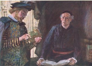 Szekspir kupuje tom na straganie z książkami z My Magazine, wyd. 1922 autorstwa William Hatherell