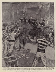 Zabójstwo króla Humberta w Monza autorstwa William Hatherell