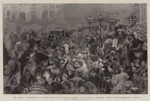 Wielka procesja samochodów samochodowych z Londynu do Brighton, zaczynając od Northumberland Avenue