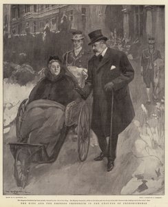 Król i cesarzowa Fryderyk na terenie Friedrichshof autorstwa William Hatherell