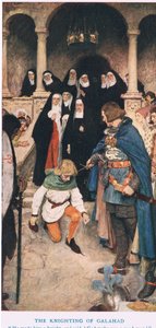 Rycerz Galahada, ilustracja z „Króla Artura” autorstwa William Hatherell